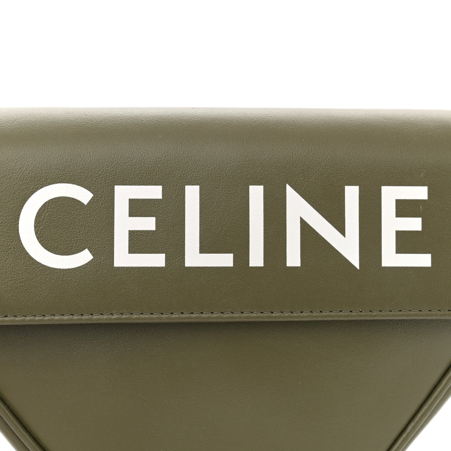 Smooth Calfskin Triangle Crossbody Bag Green