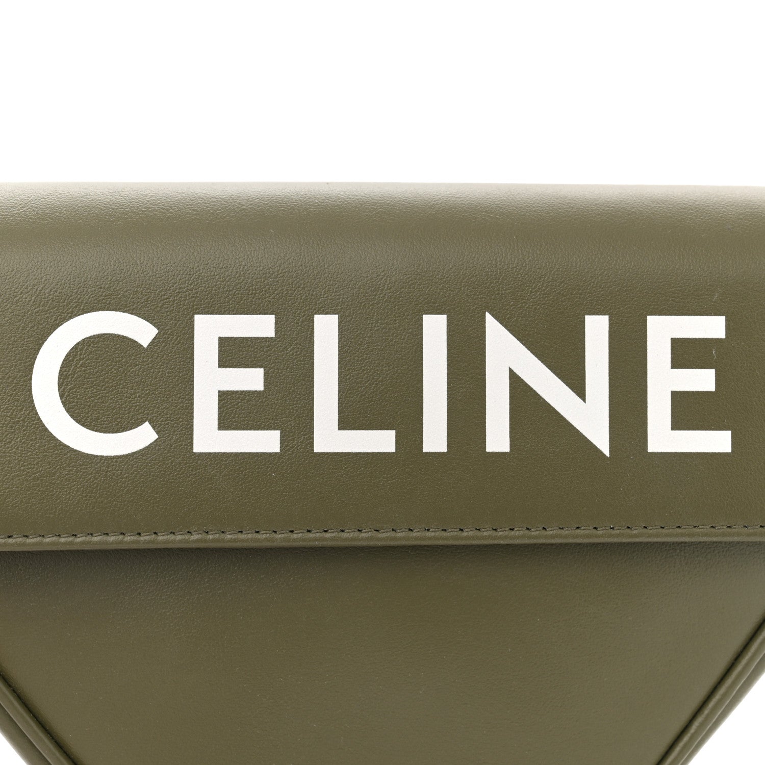 Celine Smooth Calfskin Triangle Crossbody Bag Green 6 of 10