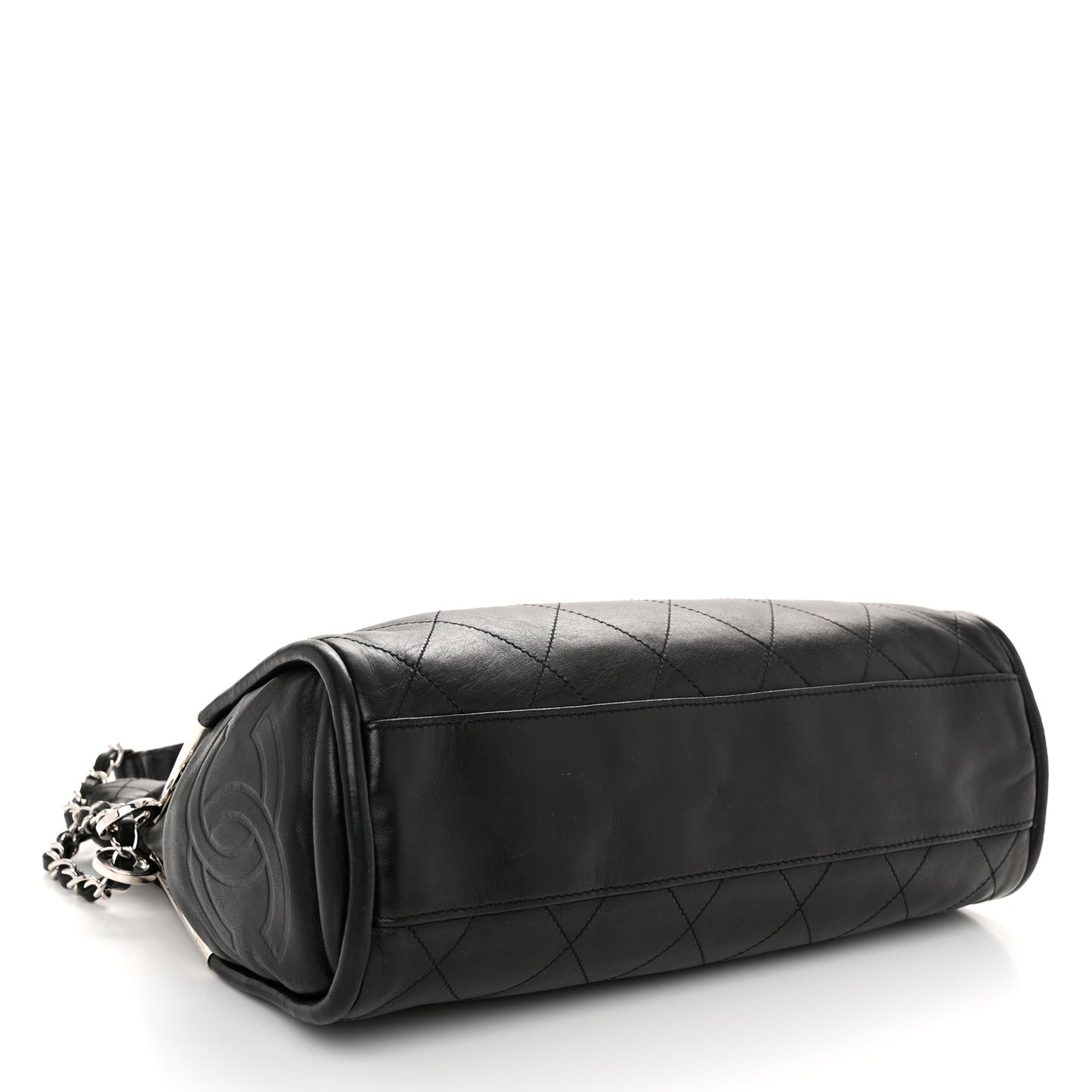 Lambskin Stitched Medium Ultimate Soft Tote Black