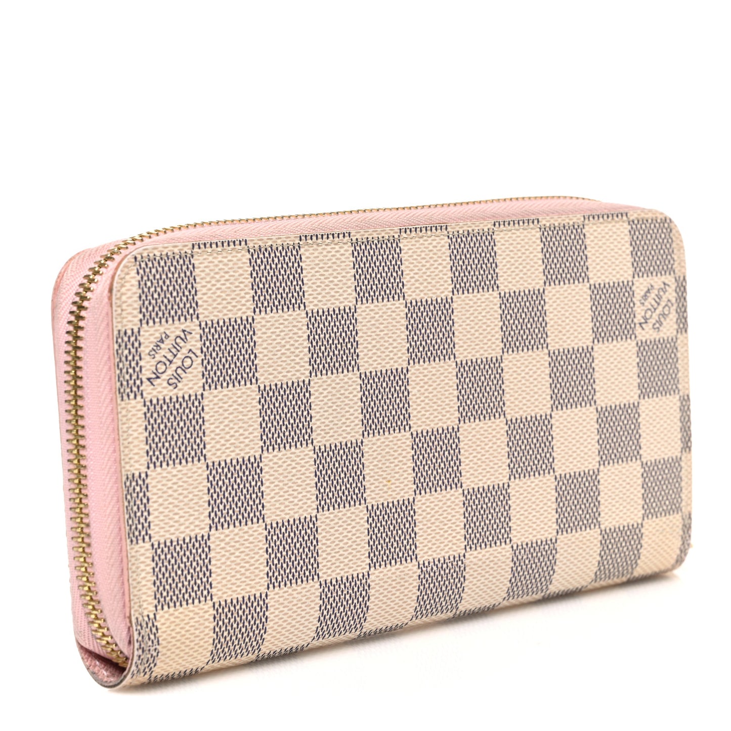 Damier Azur Zippy Wallet Rose Ballerine