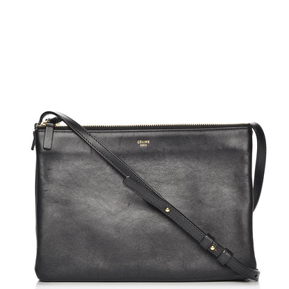Celine Lambskin Large Trio Crossbody Bag Black 1 of 9