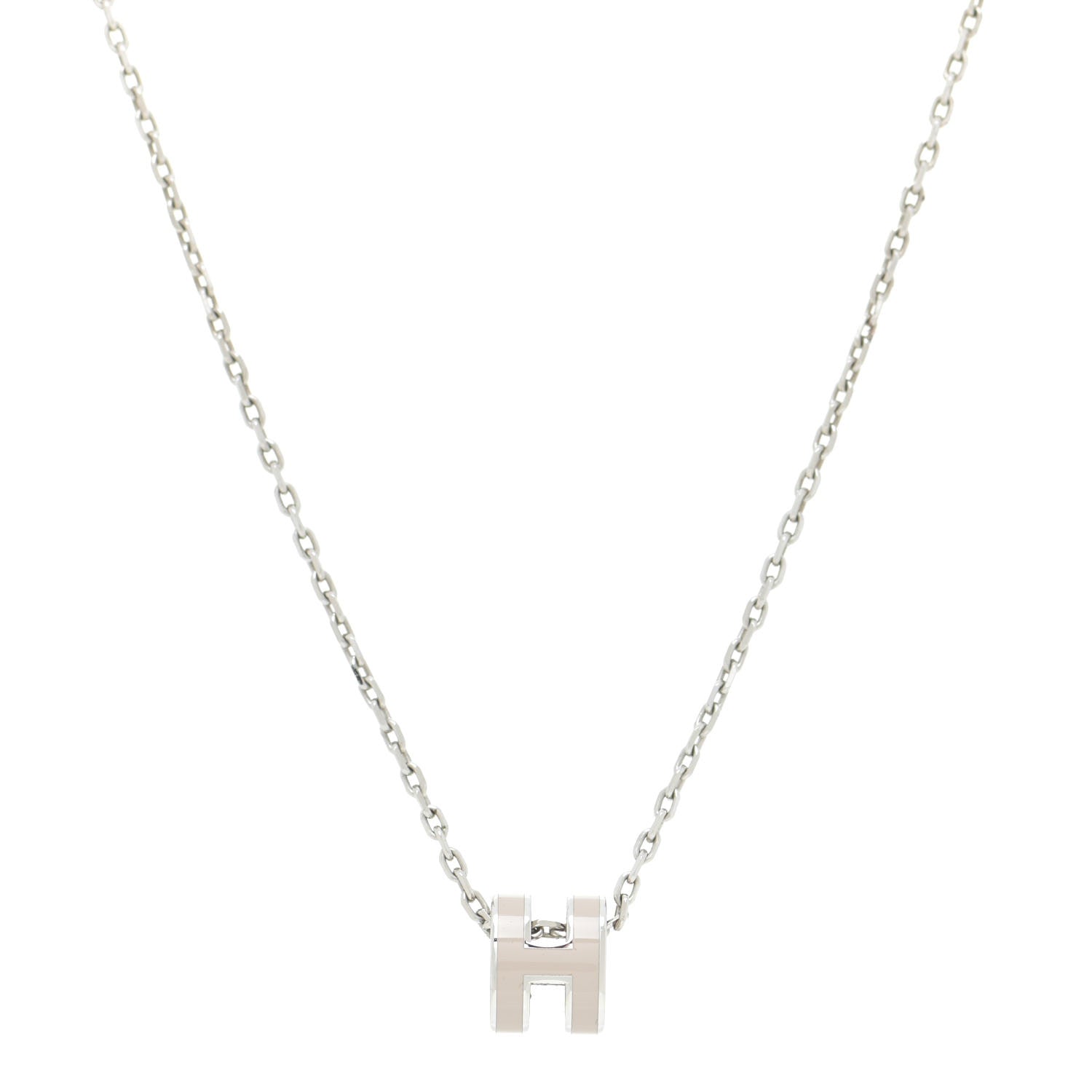 Hermes Palladium Mini Pop H Pendant Necklace Marron Glace 4 of 7
