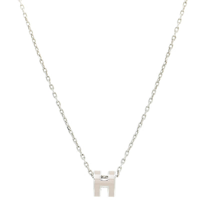 Hermes Palladium Mini Pop H Pendant Necklace Marron Glace 4 of 7