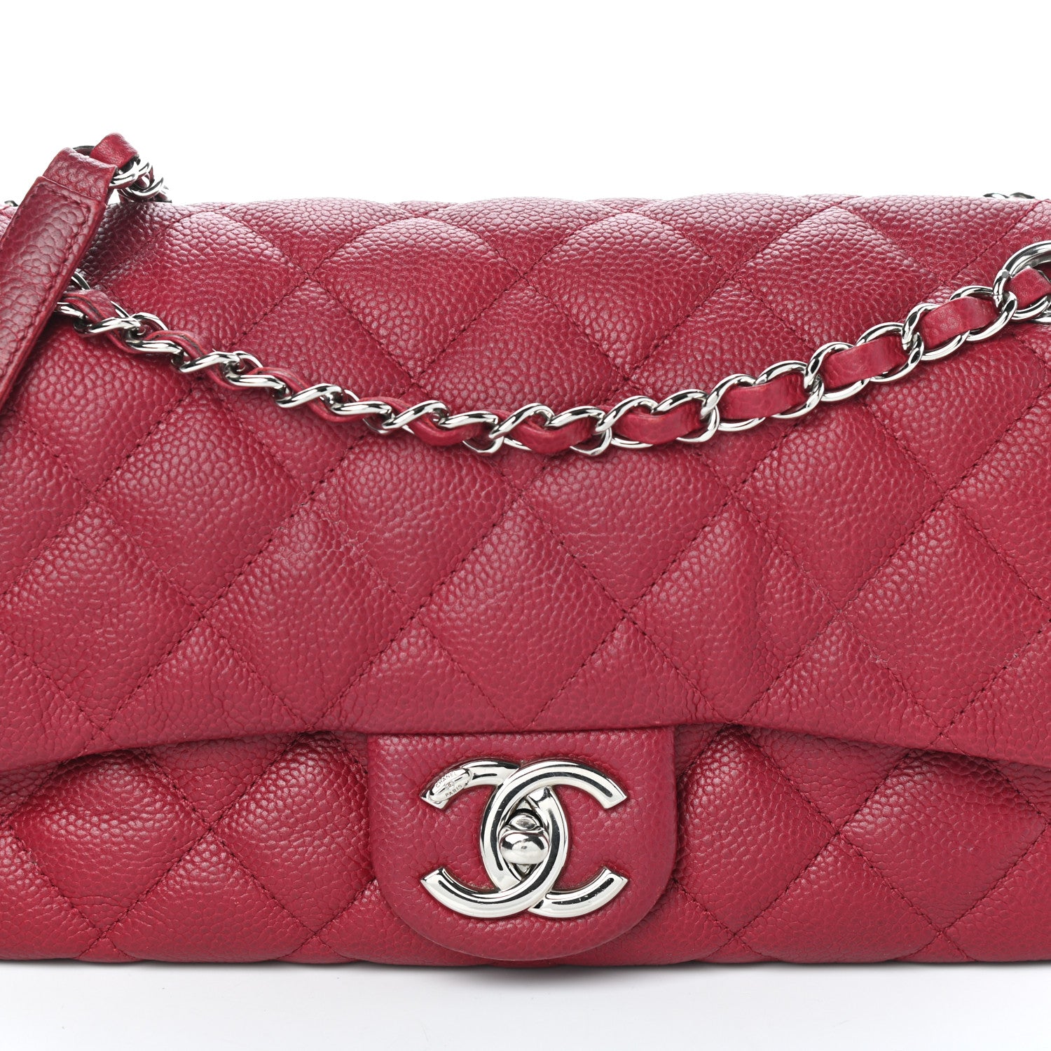 Chanel Caviar Quilted Medium Easy Flap Red 8 of 10