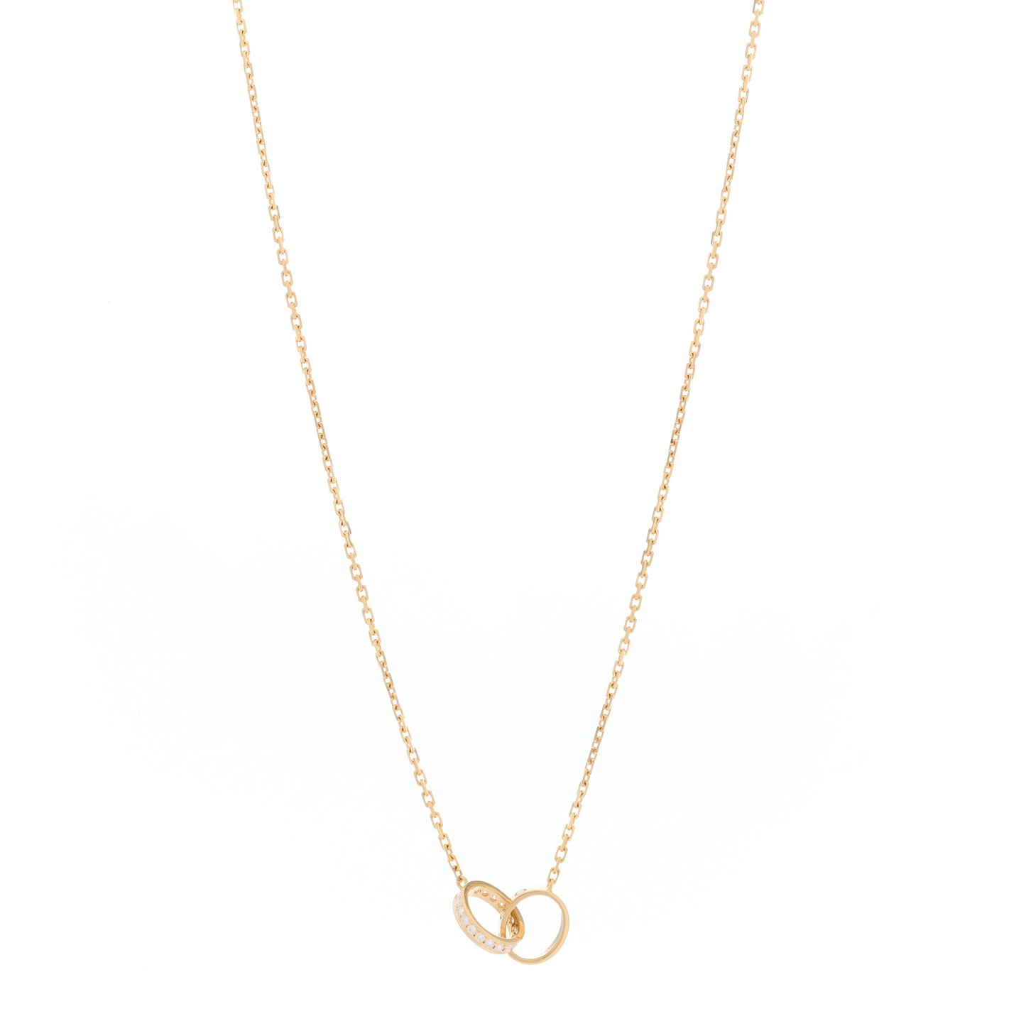 18K Pink Gold Diamond Interlocking LOVE Necklace