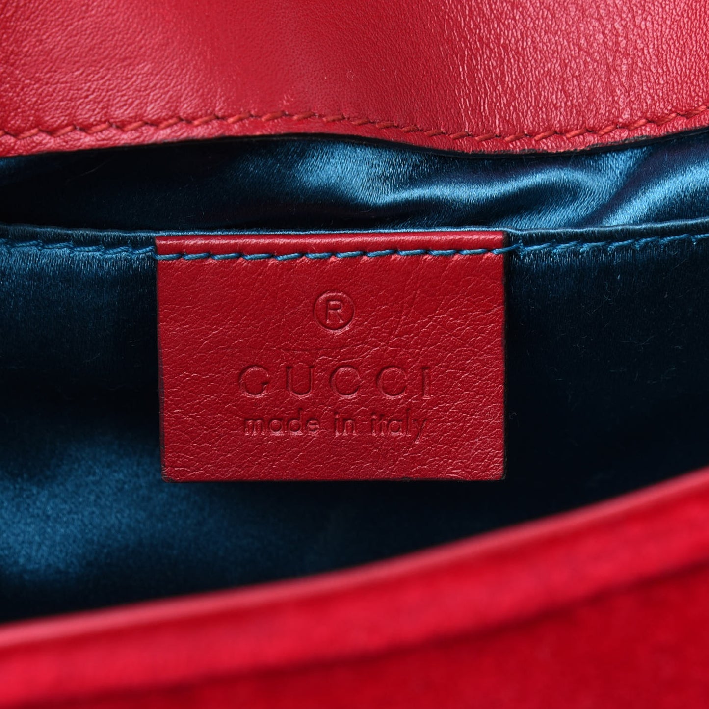 Velvet Matelasse Mini GG Marmont Shoulder Bag Hibiscus Red