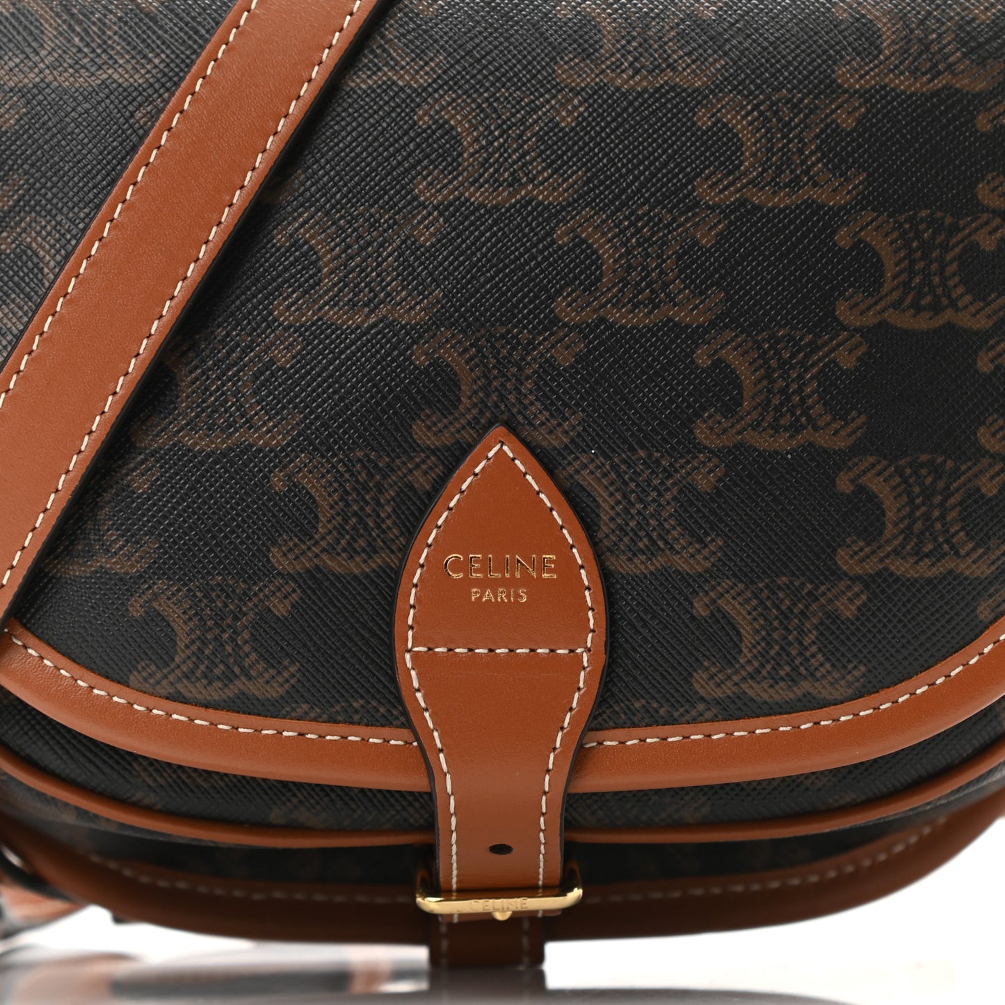 Triomphe Canvas Medium Folco Bag Tan