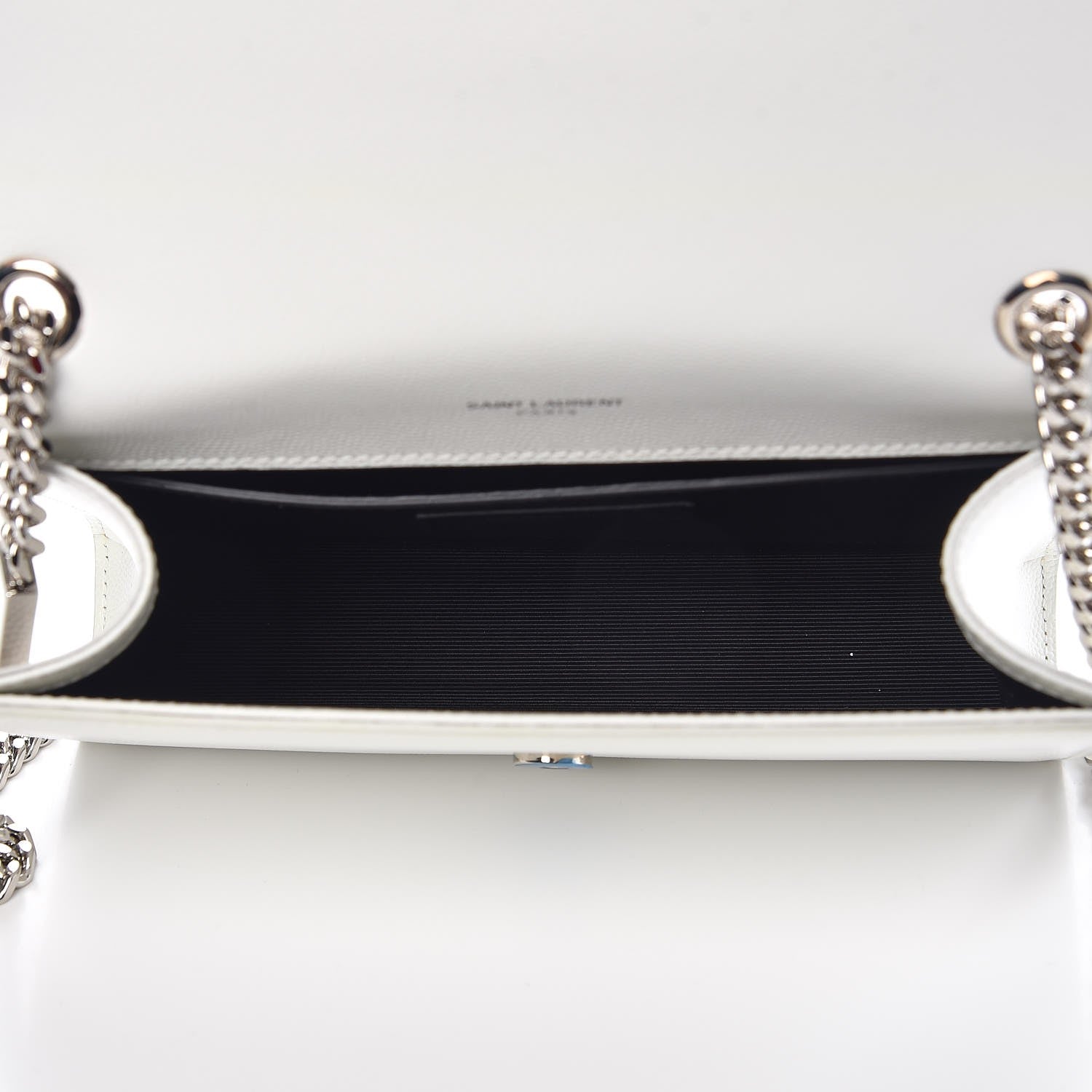 Saint Laurent Grain De Poudre Small Monogram Kate Satchel Optical White 5 of 7