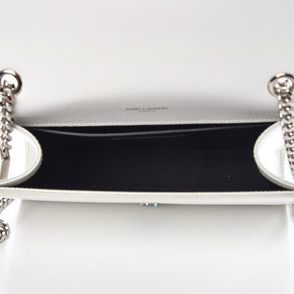 Saint Laurent Grain De Poudre Small Monogram Kate Satchel Optical White 5 of 7