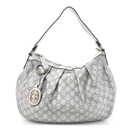 Gucci Metallic Guccissima Medium Sukey Hobo Silver 1 of 19