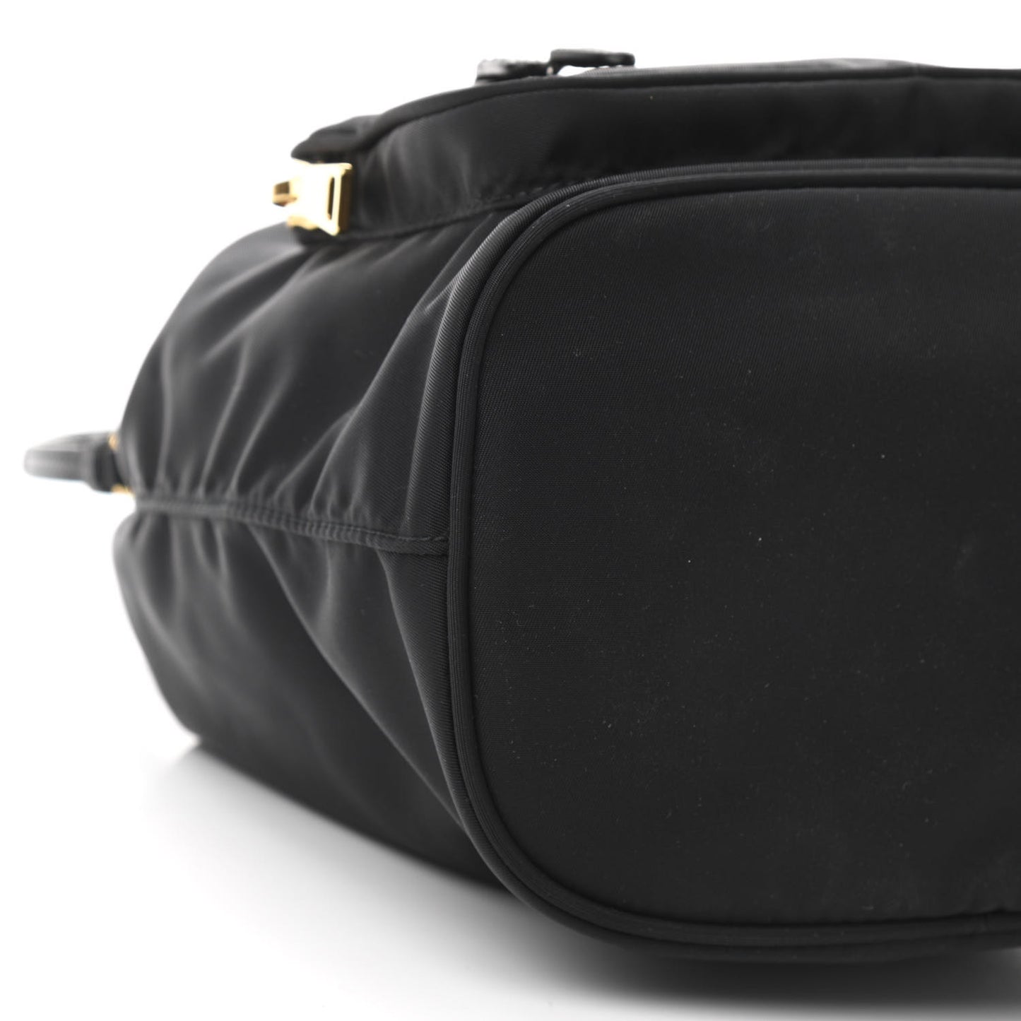 Saffiano Tessuto Nylon Mini Bucket Crossbody Bag Black
