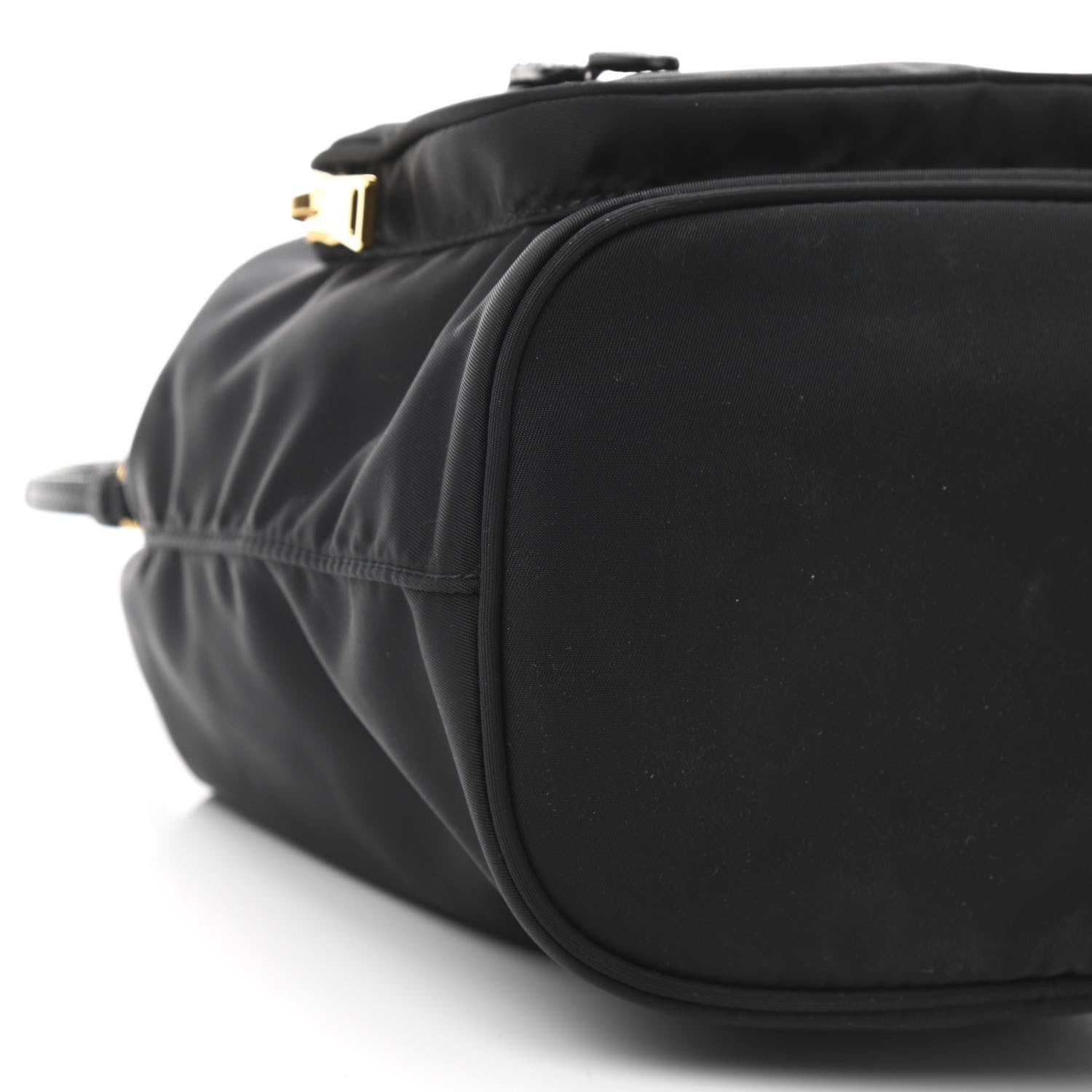 Prada Saffiano Tessuto Nylon Mini Bucket Crossbody Bag Black 10 of 11