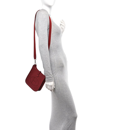 Hermes Taurillon Clemence Evelyne TPM Rouge H 2 of 11