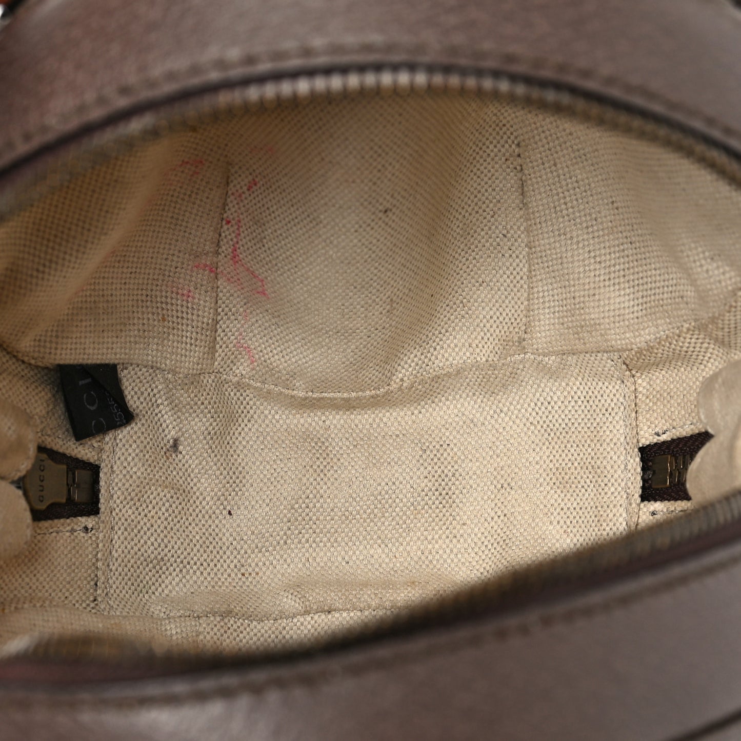 GG Supreme Monogram Textured Dollar Calfskin Web Mini Ophidia Basketball Shaped Shoulder Bag Beige Ebony New Acero