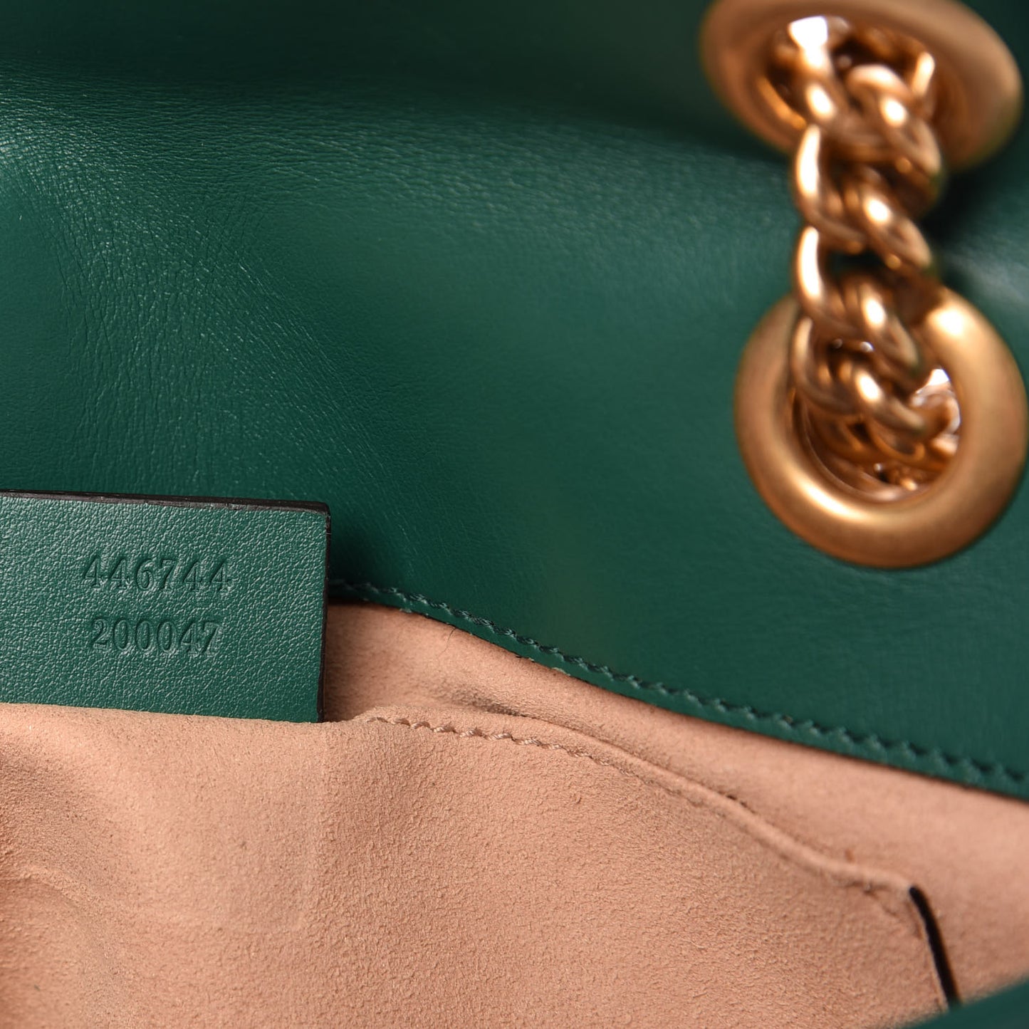 Calfskin Matelasse Mini GG Marmont Shoulder Bag Emerald Green
