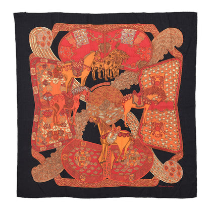 Hermes Cashmere Silk Art Des Steppes Scarf 90 1 of 6