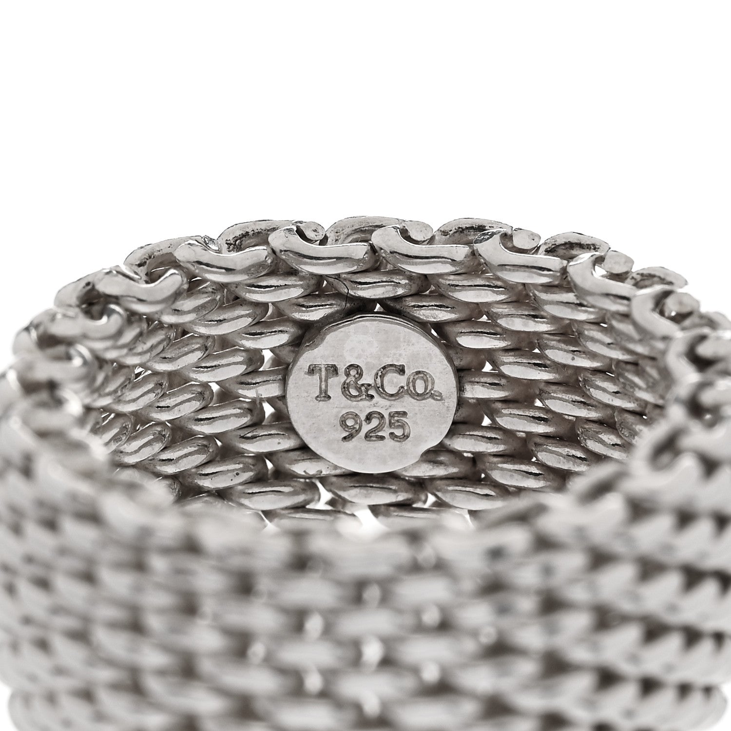 Tiffany Sterling Silver Somerset Mesh Ring 52 6 4 of 4