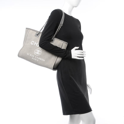 Chanel Canvas Small Deauville Tote Grey 2 of 8