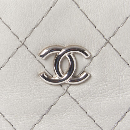 Chanel Glazed Calfskin Large On The Road Tote Light Grey 8 of 14