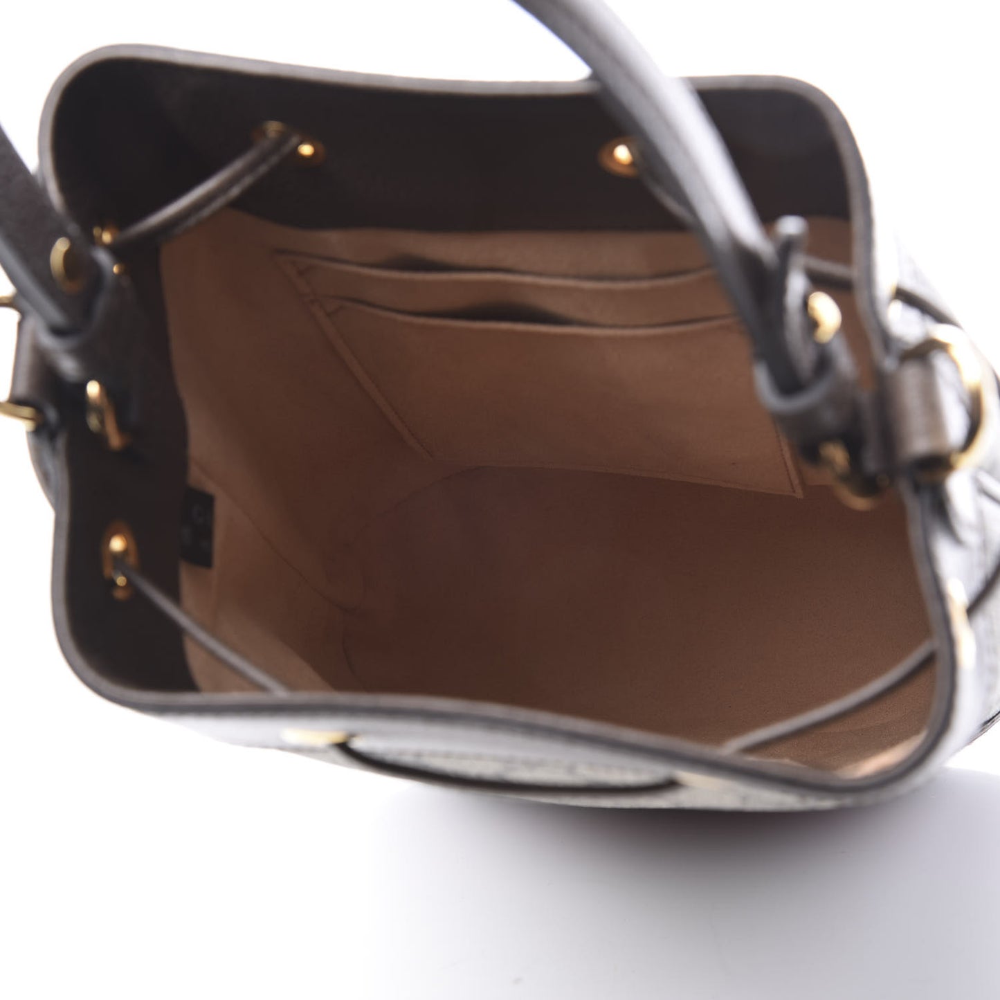 GG Supreme Monogram Web Small Ophidia Bucket Bag Brown