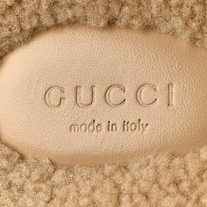 Gucci Shearling Womens Eileen Slide Sandals 37 Cocoa Butterscotch 8 of 10