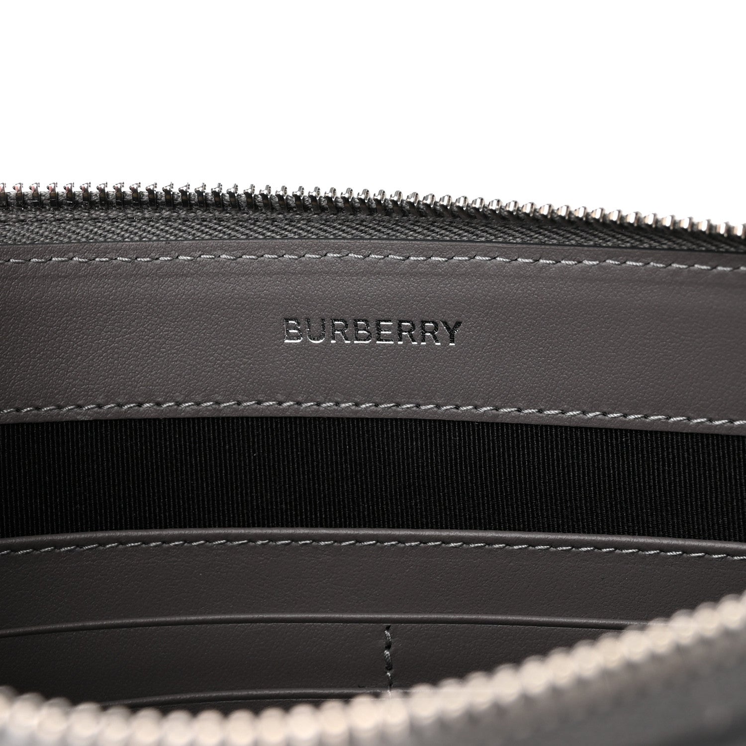 Burberry Calfskin Zip Pouch Charcoal Grey 6 of 7