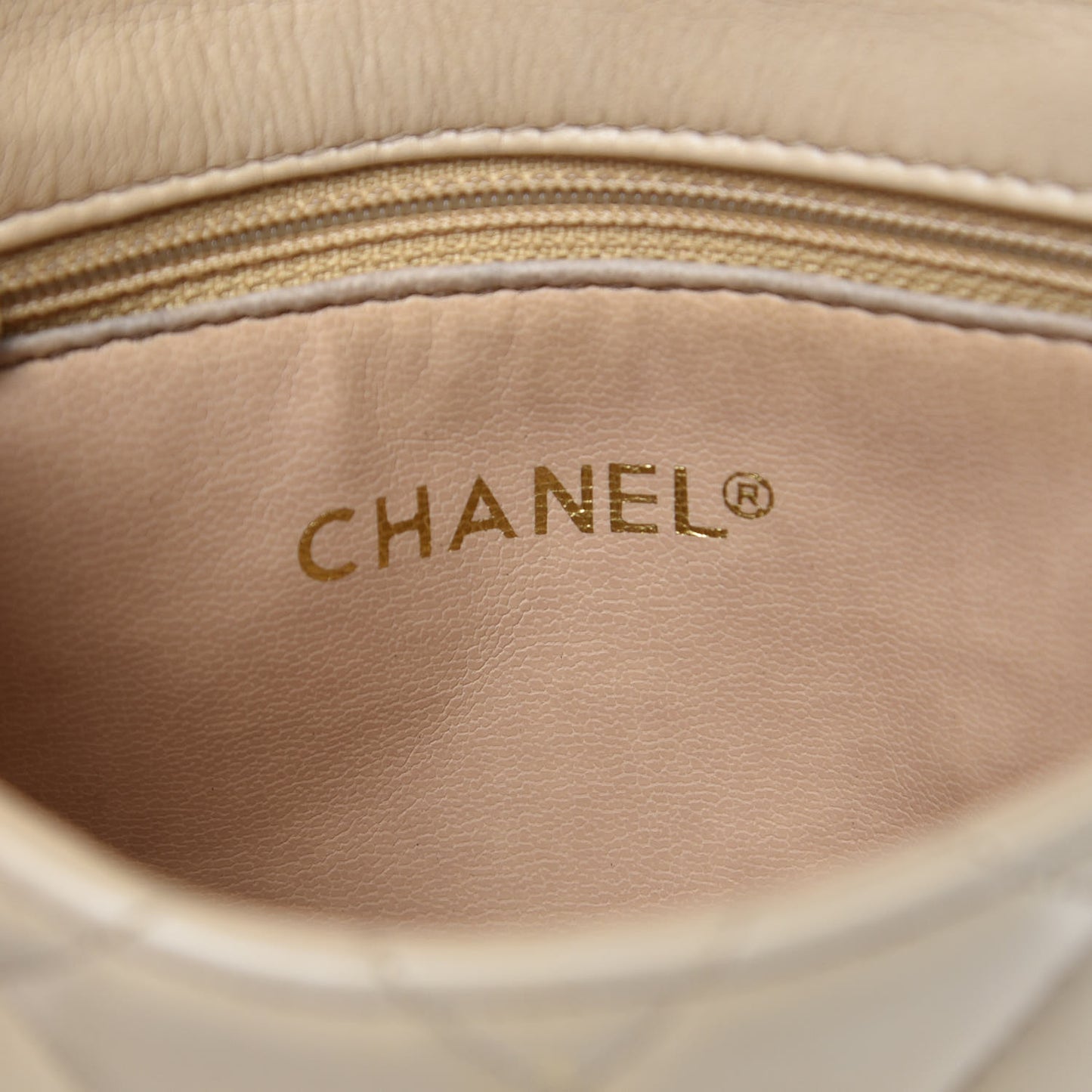 Lambskin Quilted Flap Waist Belt Bag Beige