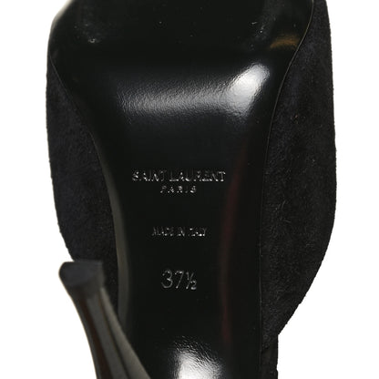 Saint Laurent Suede Chain Trim Pumps 37.5 Black 9 of 12