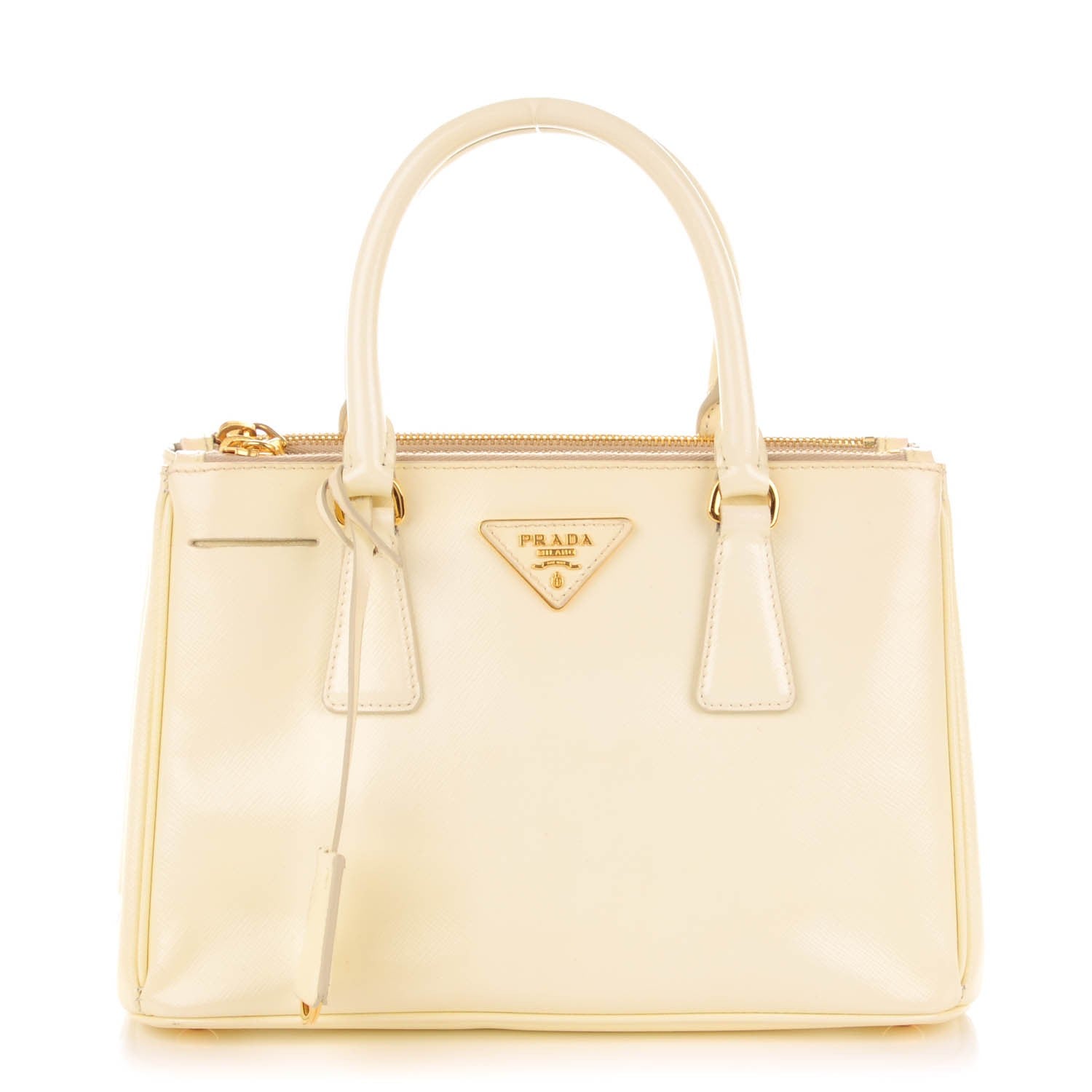 Prada Saffiano Vernice Mini Galleria Double Zip Tote Bianco 1 of 8