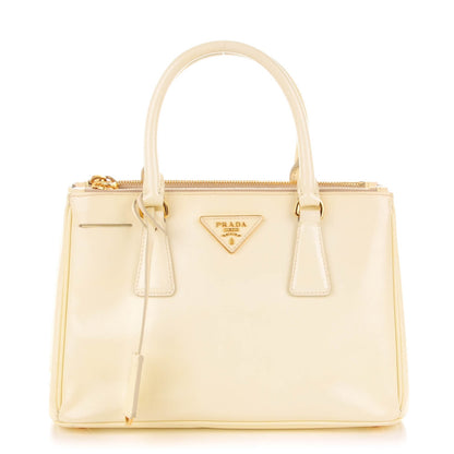 Prada Saffiano Vernice Mini Galleria Double Zip Tote Bianco 1 of 8