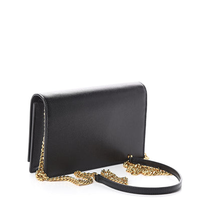 Saint Laurent Grain De Poudre Classic Monogram Kate Tassel Chain Wallet Black 2 of 7