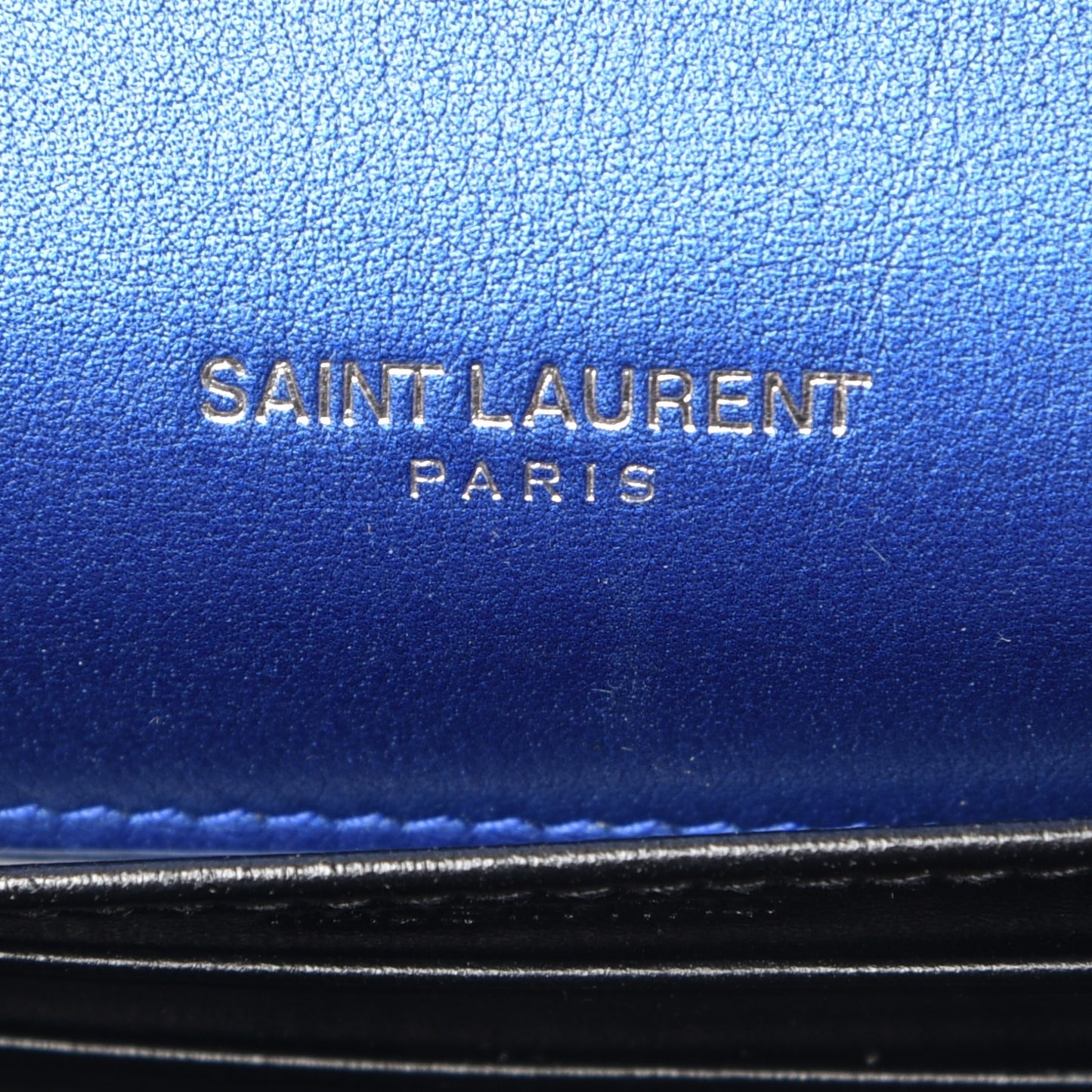Metallic Calfskin Monogram Sunset Chain Wallet Blue Royal