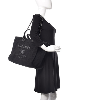 Chanel Lurex Boucle Medium Deauville Tote Black 2 of 11