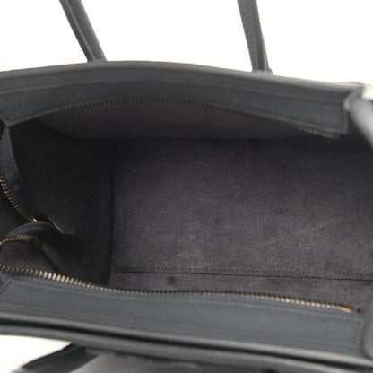 Celine Drummed Calfskin Nano Luggage Kohl 5 of 10