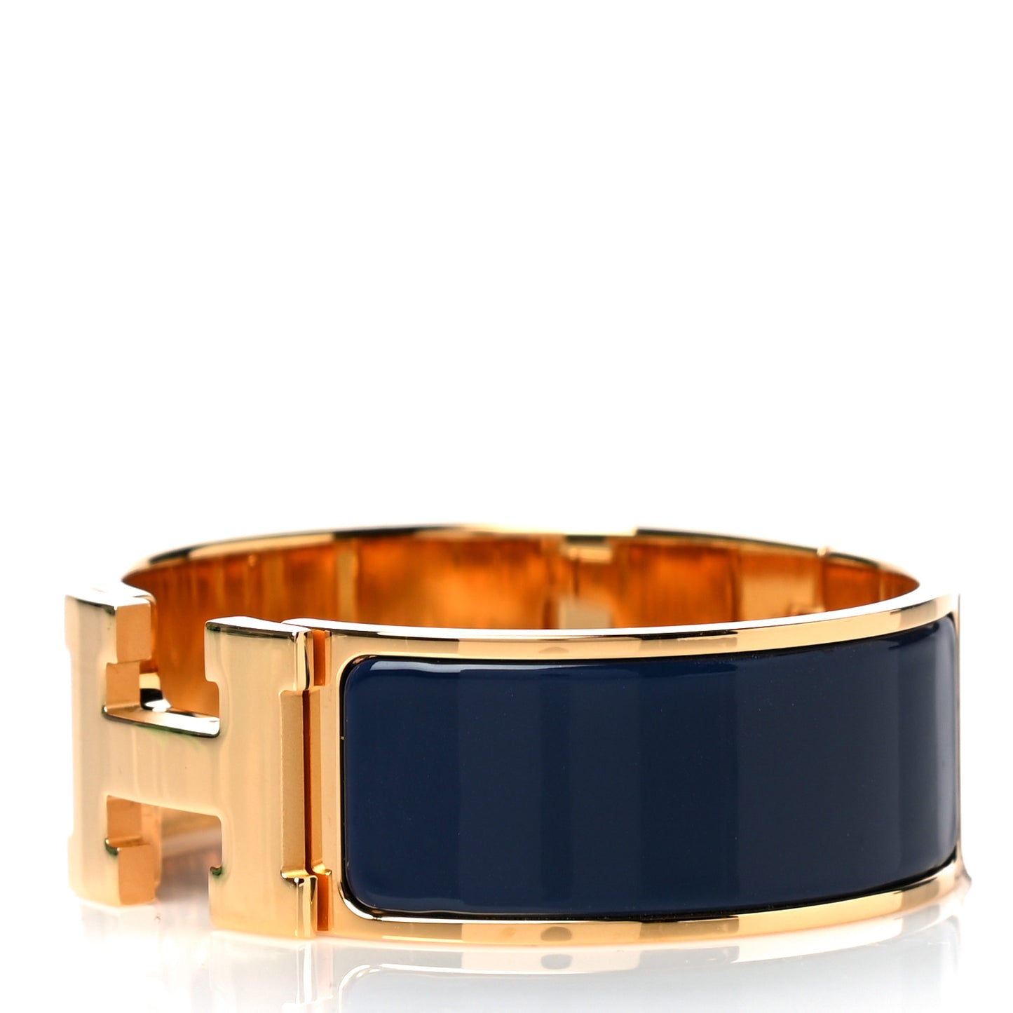 Enamel Wide Clic Clac H Bracelet PM Bleu Indigo