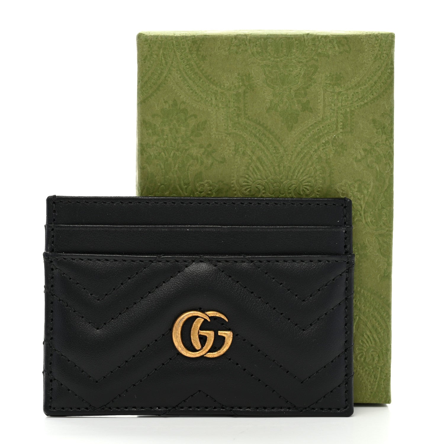 Gucci Calfskin Matelasse GG Marmont Card Holder Black 7 of 7