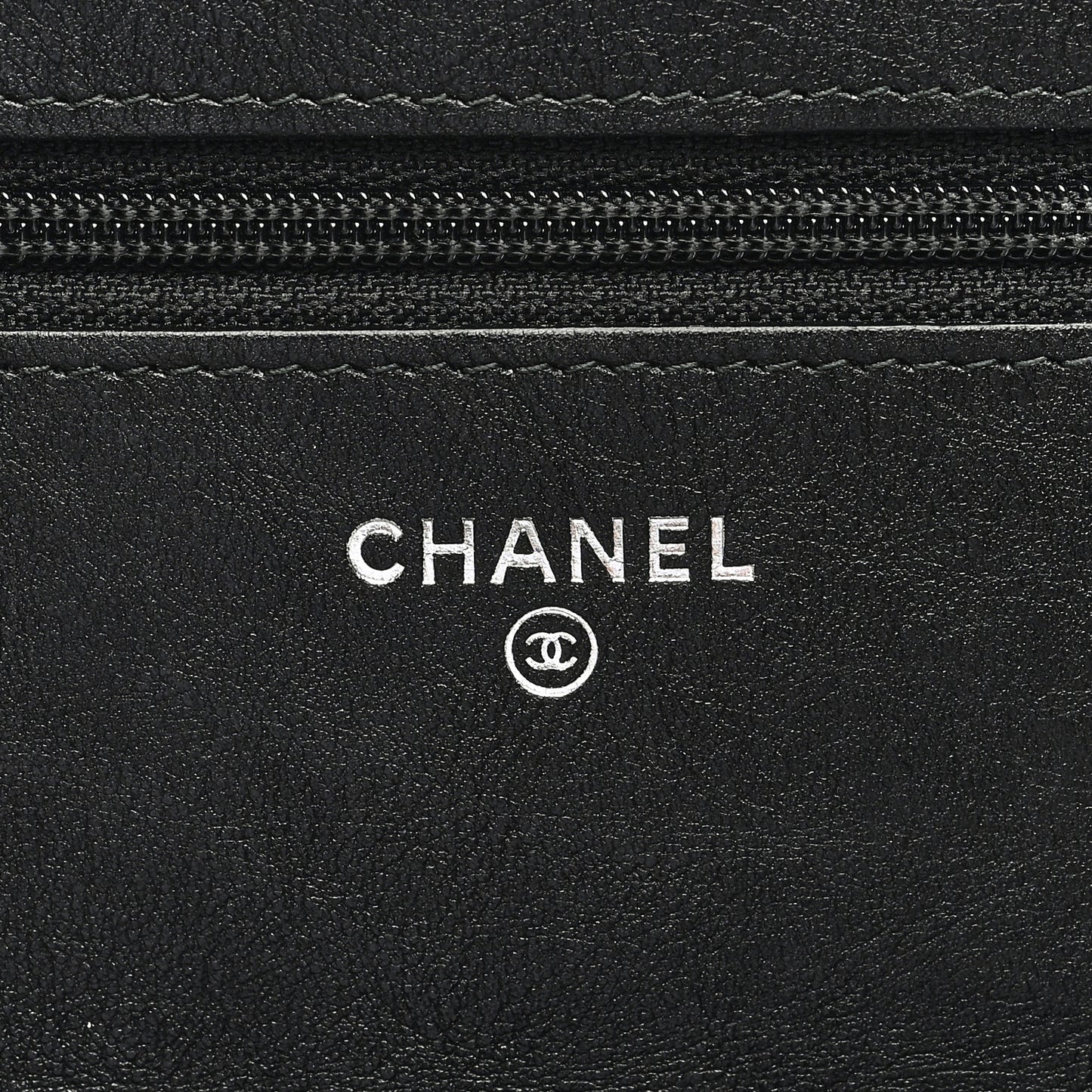 Crumpled Calfskin Quilted Wallet On Chain WOC So Black