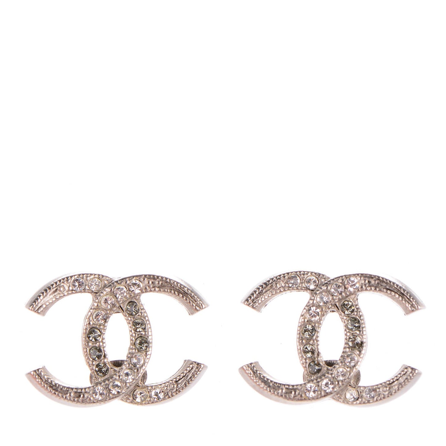 Crystal CC Earrings Grey Silver