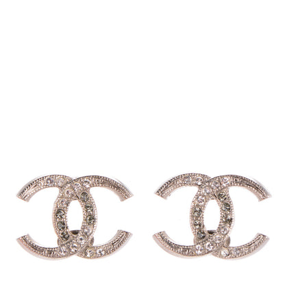 Chanel Crystal CC Earrings Grey Silver 1 of 5