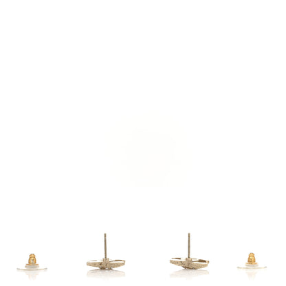 Chanel Crystal Textured CC Earrings Gold 3 of 4