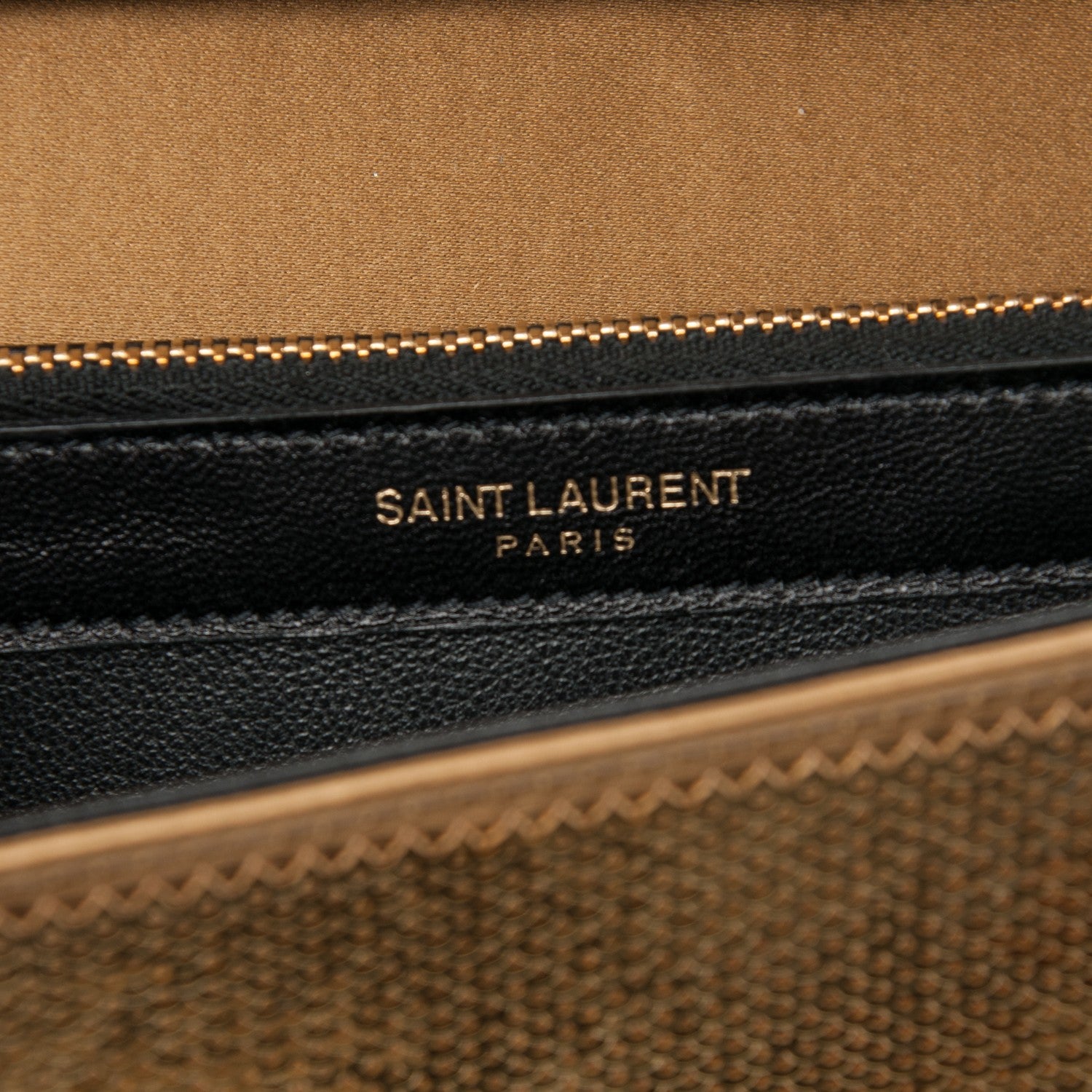 Saint Laurent Sequin Monogram Chain Wallet Gold 7 of 7