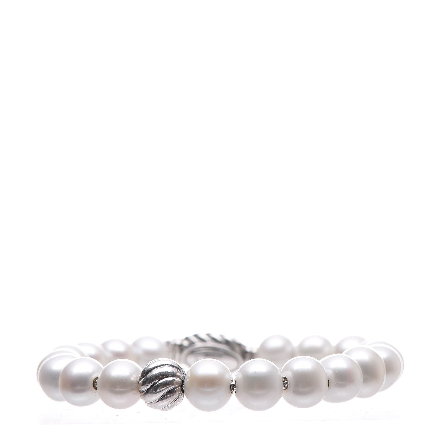 David Yurman Sterling Silver Pearl 8mm Spiritual Bead Bracelet 3 of 4