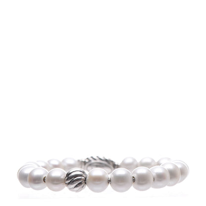 David Yurman Sterling Silver Pearl 8mm Spiritual Bead Bracelet 3 of 4