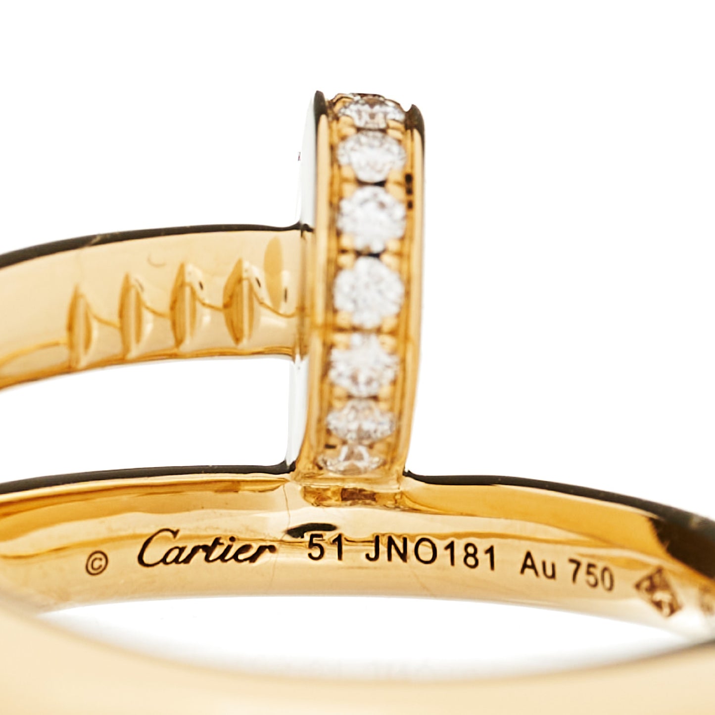 18K Yellow Gold Diamond Juste Un Clou Ring 51 5.75