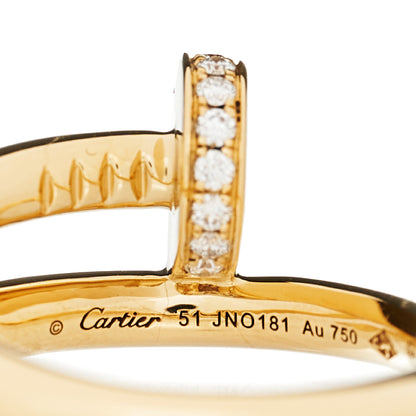 Cartier 18K Yellow Gold Diamond Juste Un Clou Ring 51 5.75 4 of 6