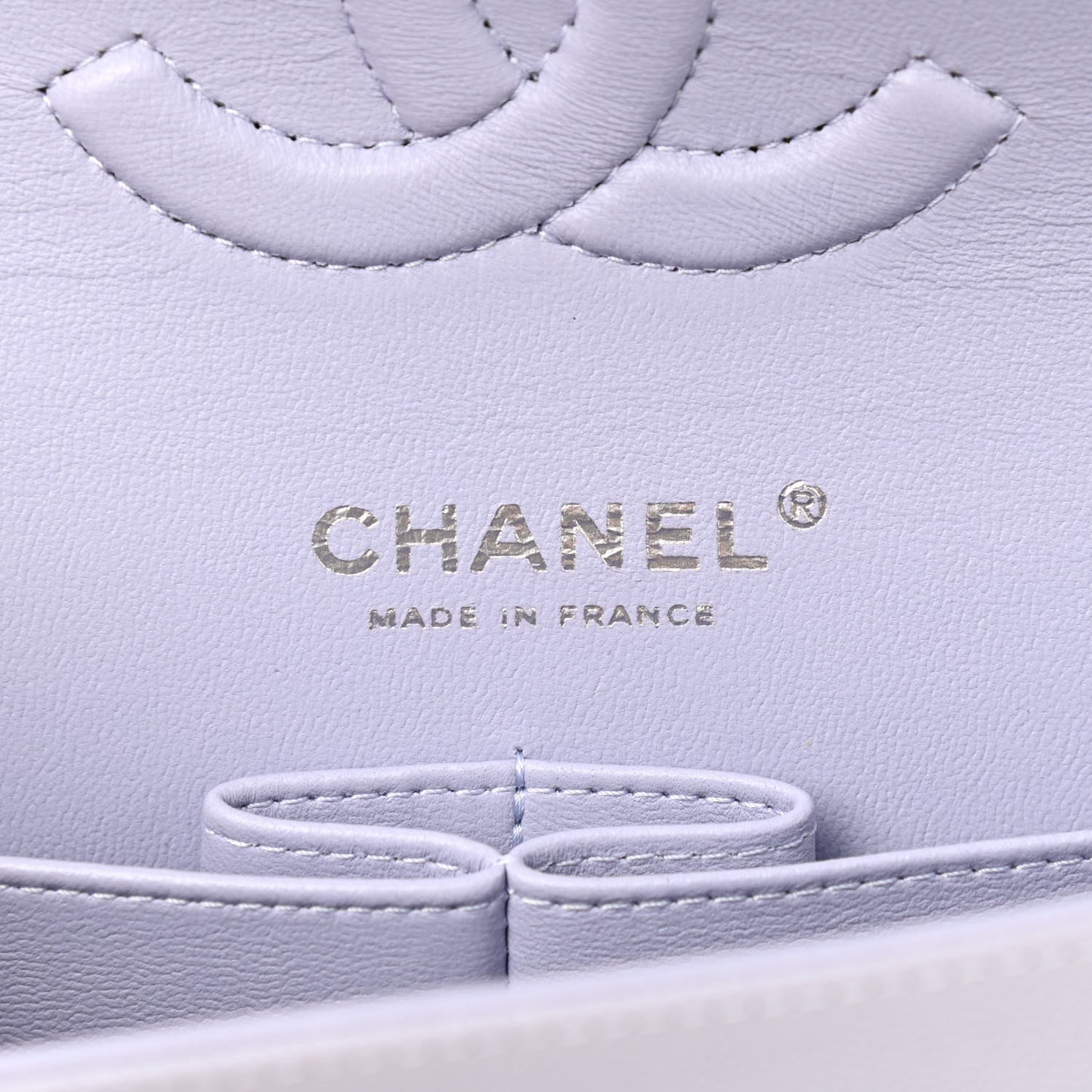 Caviar Quilted Medium Double Flap Light Purple