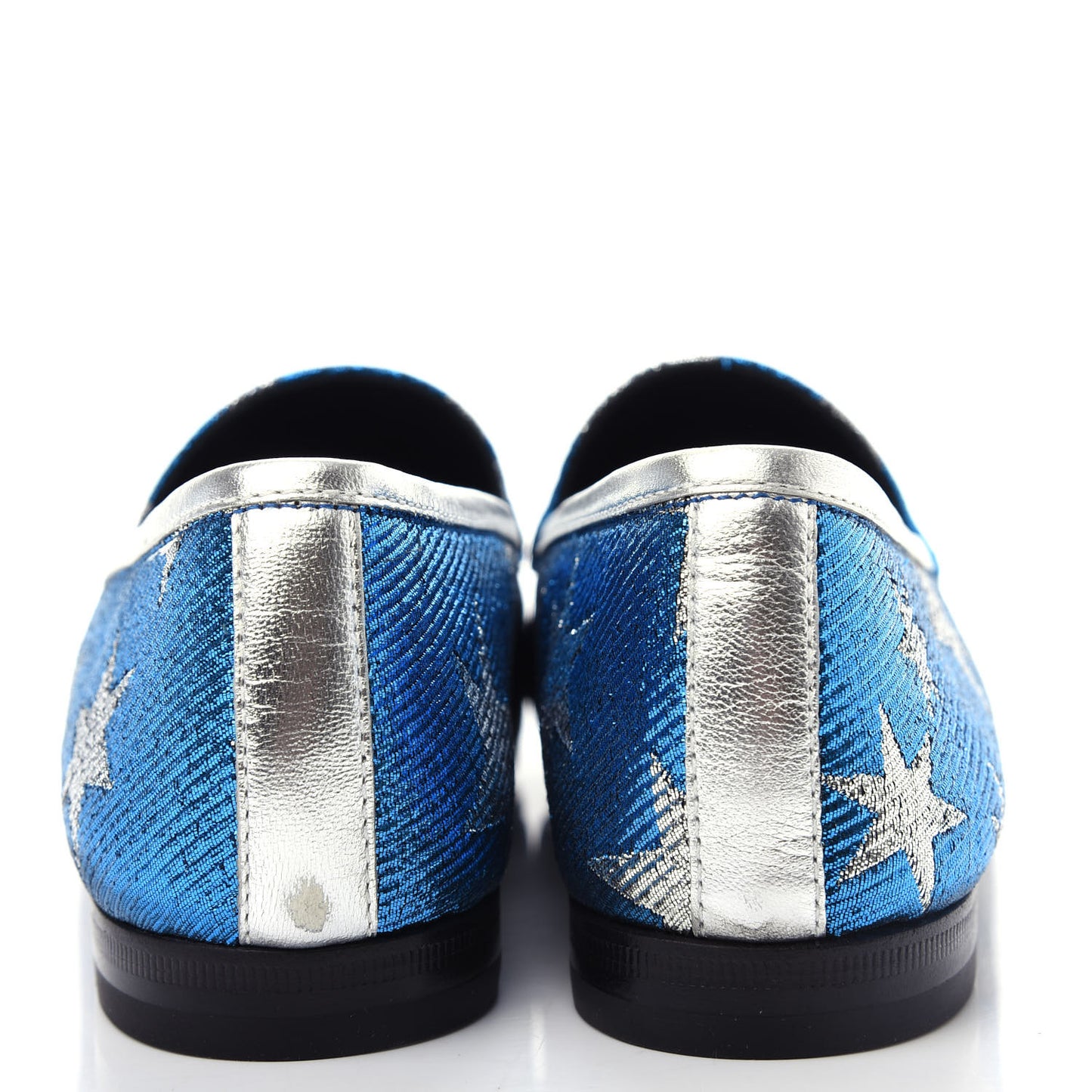Lurex Calfskin Starry Sky Womens Jordaan Loafers 38.5 Bluette Silver