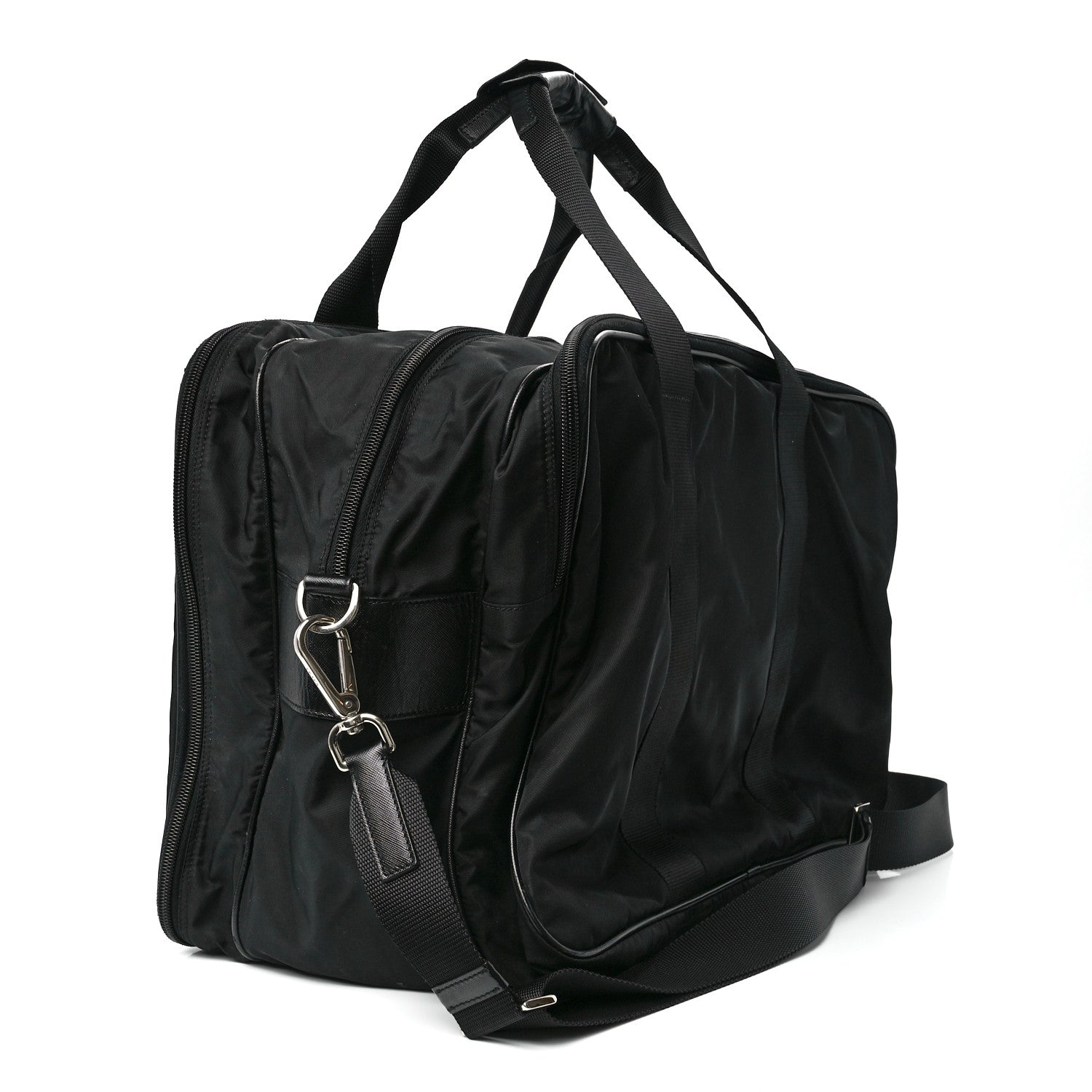 Prada Tessuto Nylon Saffiano Viaggio Carry On Travel Bag Black 3 of 13
