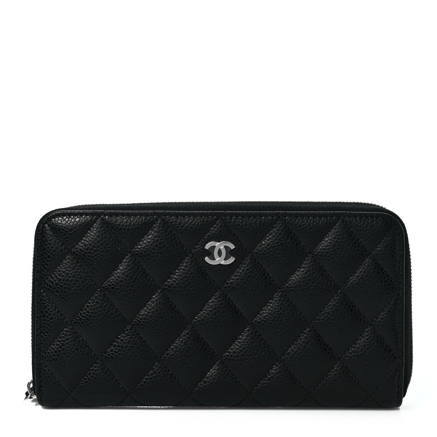 Chanel Caviar Quilted Large Gusset Zip Around Wallet Black 1 of 9