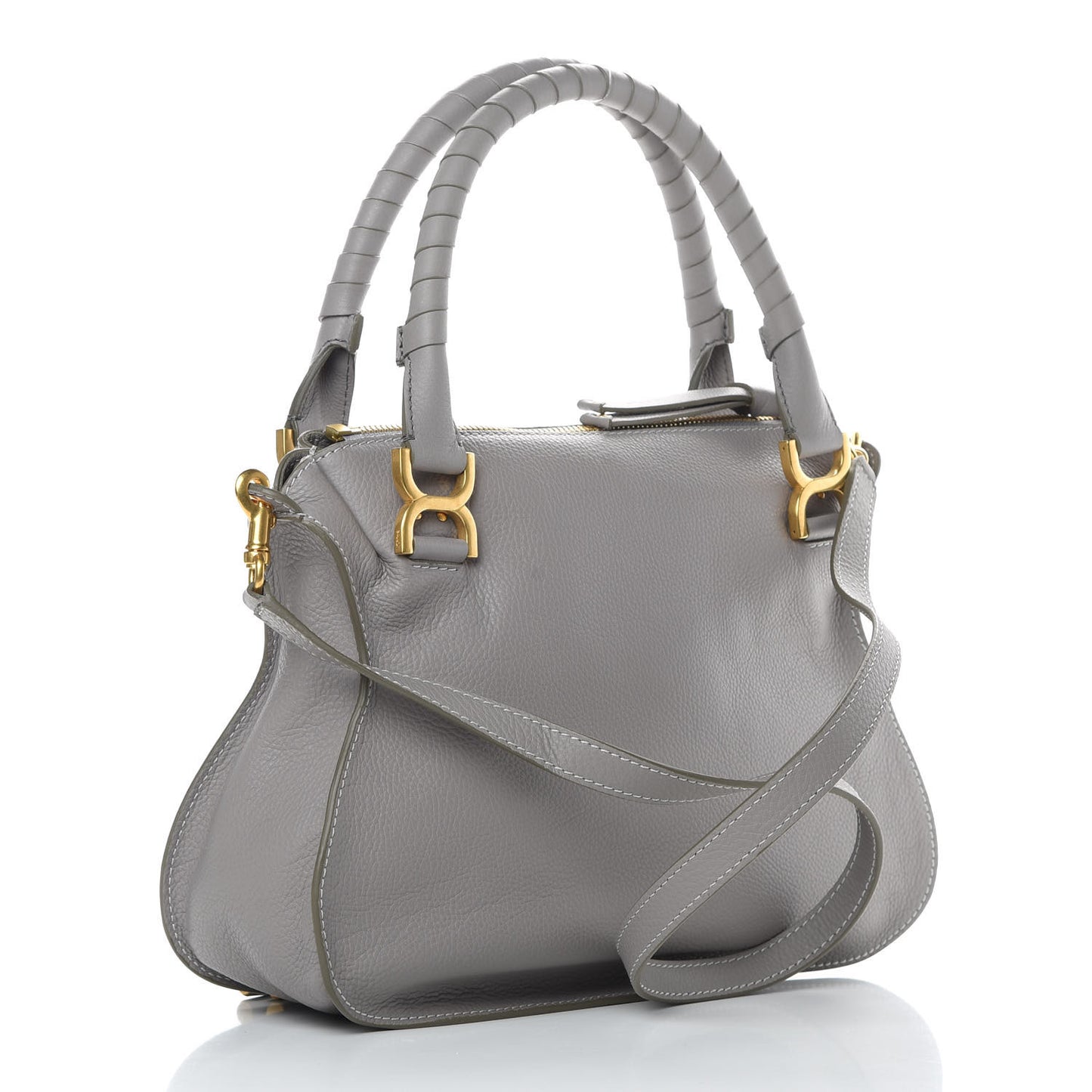 Calfskin Medium Marcie Satchel Cashmere Grey